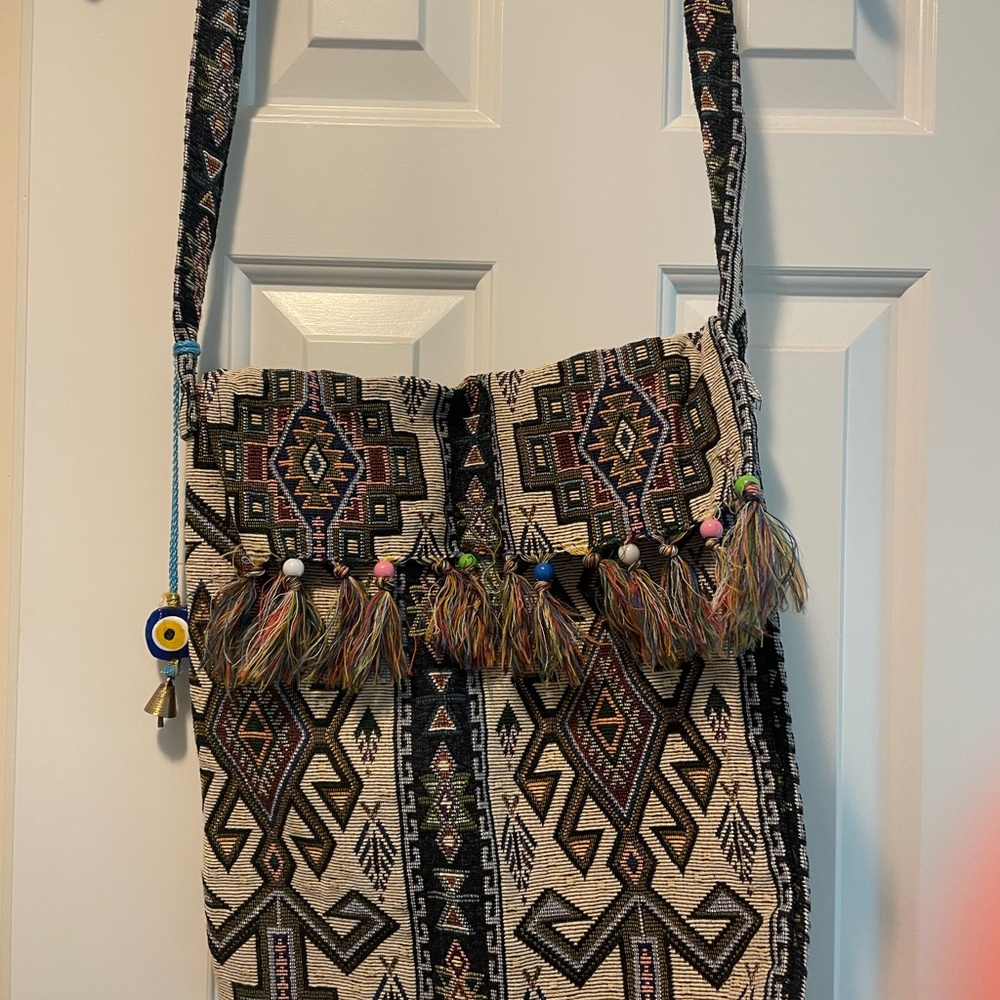 Bohemian Multicolor Fringe Shoulder Bag